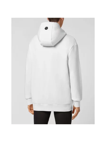 Bluza z kapturem Philipp Plein z kapturem z nadrukiem biała