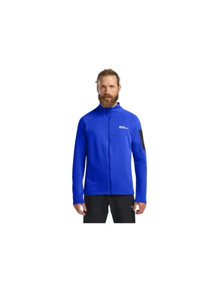 Pánska mikina Jack Wolfskin Prelight Full Zip vibrant blue modrá