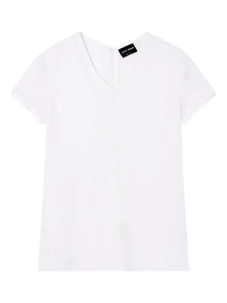 Tricou Giorgio Armani cu decolteu în V alb