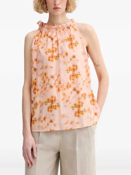 Top Marc O'polo cu model floral cu imagine cu legături roz