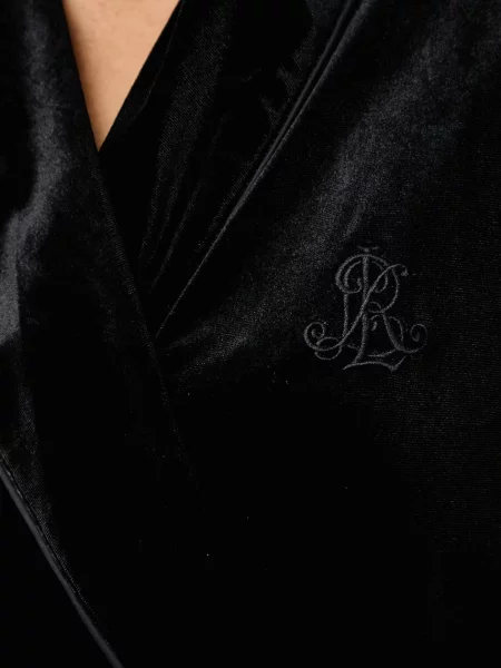Lauren Ralph Lauren халат дамски от кадифе черно