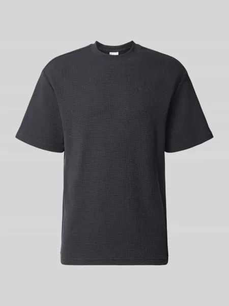 T-shirt o kroju oversized z fakturowanym wzorem i wyhaftowanym logo Karl Kani czarna