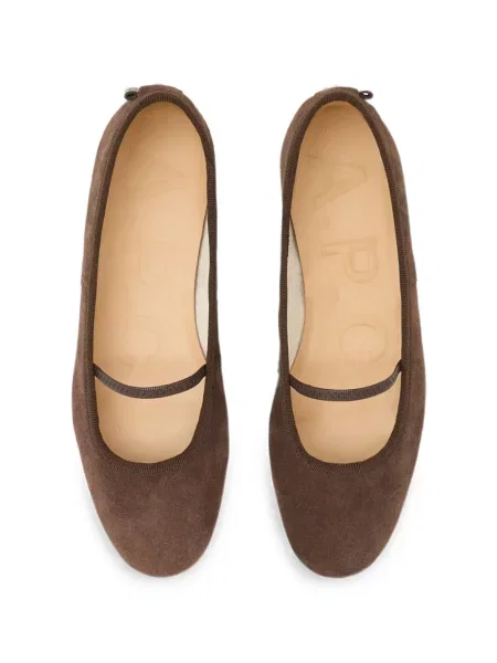 Balerini A.p.c. din piele de căprioară maro