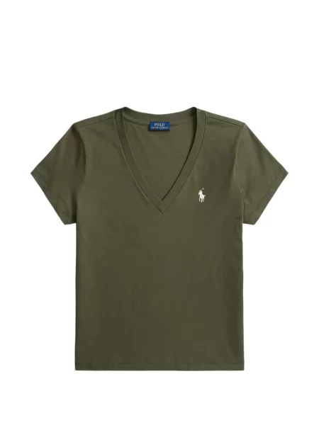 Pletena klasična polo majica Polo Ralph Lauren s autogramom ljubičasta