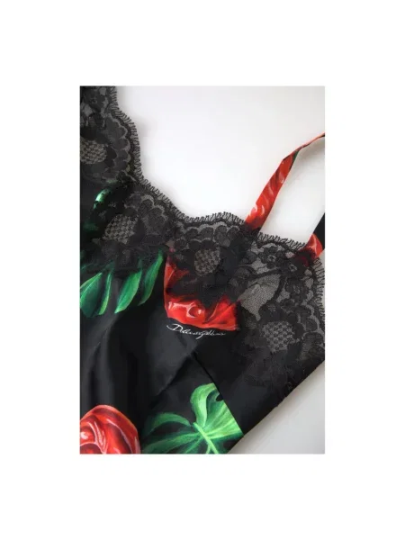 Jedwabny top Dolce And Gabbana z nadrukiem na ramiączkach