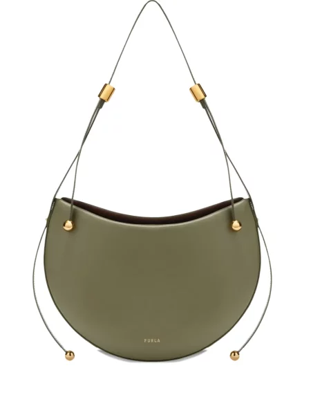 Geanta de piele Furla din piele verde