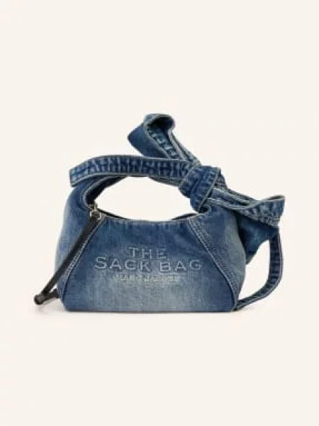 Marc Jacobs Torebka The Bow Denim Mini Sack Bag Z Woreczkiem blau niebieska