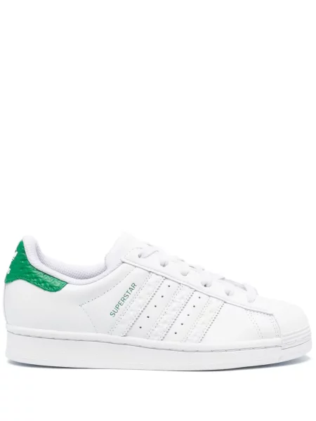 Tricou Adidas din piele de căprioară cu imagine cu talie joasă alb