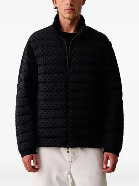 Matlasat geacă Armani Exchange cu imagine negru