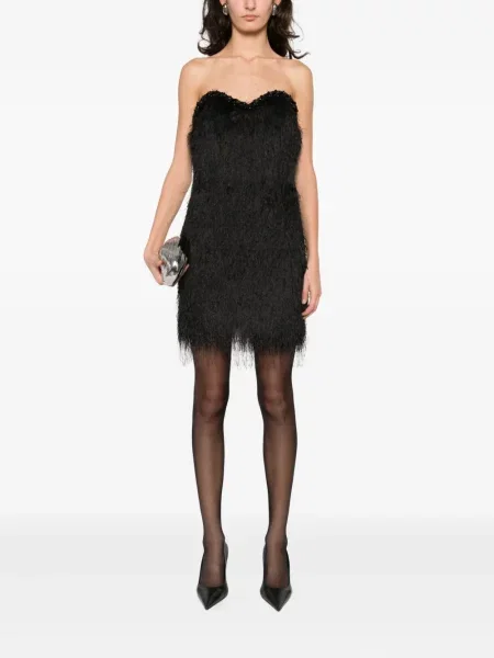 Rochie mini Amen cu franjuri de costum negru