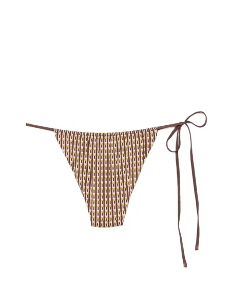 Bikini Sir cu imagine cu imprimeu geometric maro