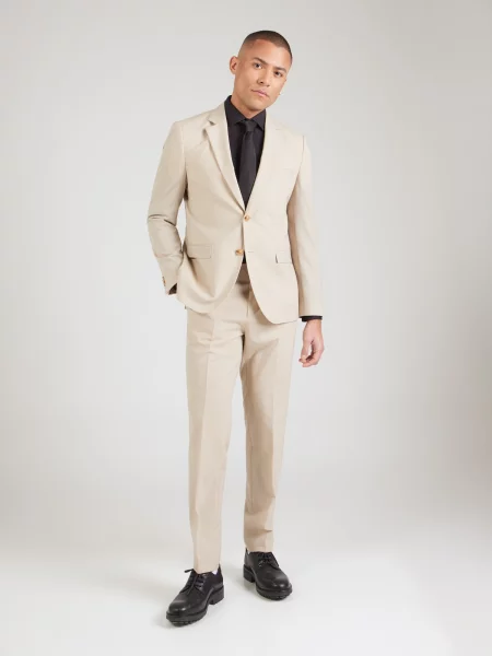 HUGO De lână costum | Extra slim fit bej