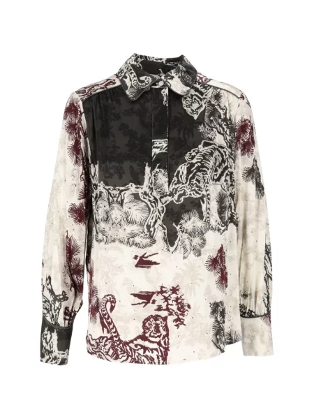 Lung cămașă Shirtaporter cu imagine cu dungi de tigru