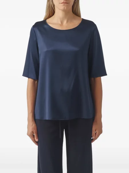 Scurt top Max Mara din satin albastru