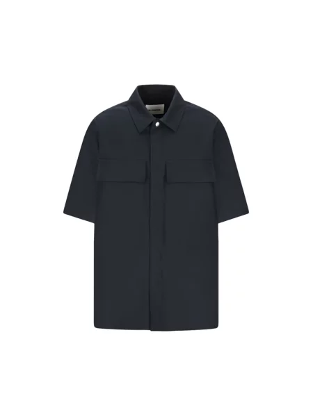 Haftowana koszula Jil Sander niebieska