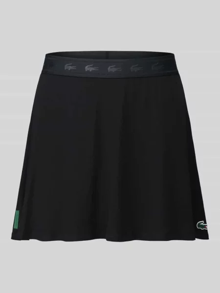 Rozkloszowana sportowa spódnica z detal z logo Lacoste Sport czarna