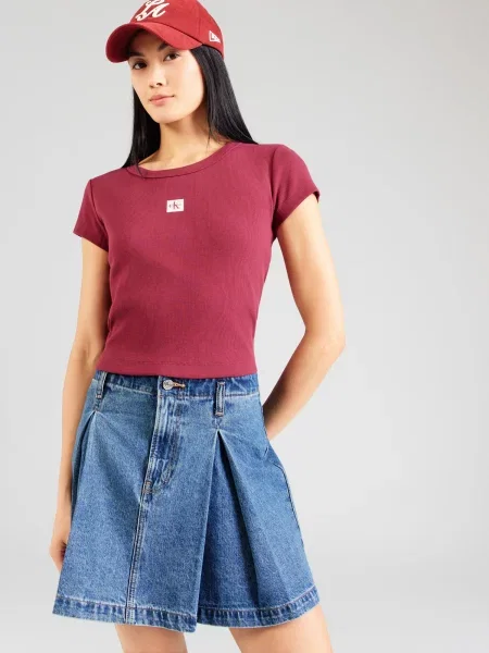 Calvin Klein Jeans Tričko burgundská