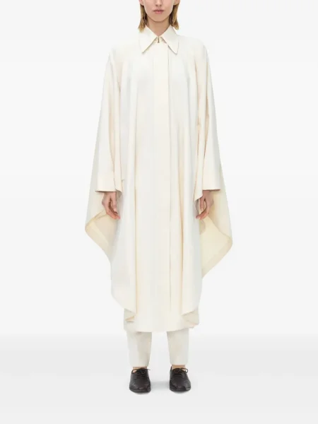 Poncho Adam Lippes din țesătură twill alb