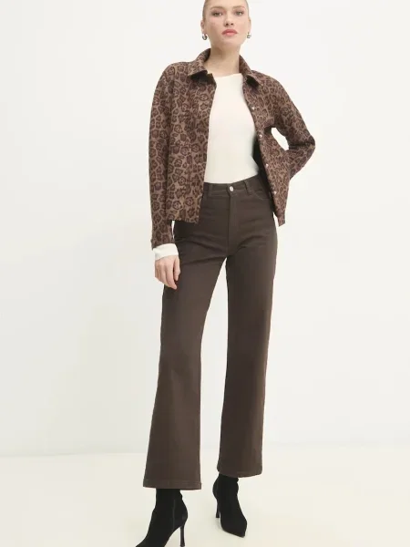 Яке Answear Lab преходен модел кафяво