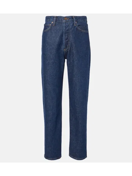 Proste jeansy Agolde z wysoką talią niebieskie