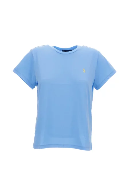 Siuvinėta megzta marškiniai Polo Ralph Lauren su petnešėlėmis aplink kaklą balta