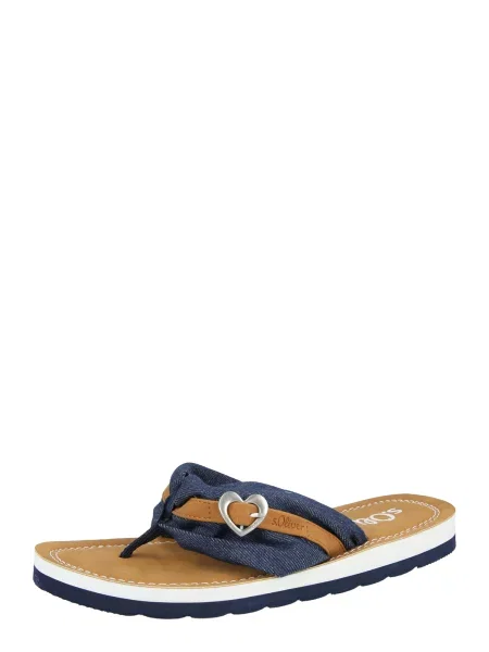 S.Oliver Flip-flops denim / maro coniac albastru