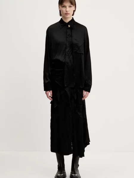 Ottolinger sukienka Deconstructed Satin Cut-Out maxi prosta czarny