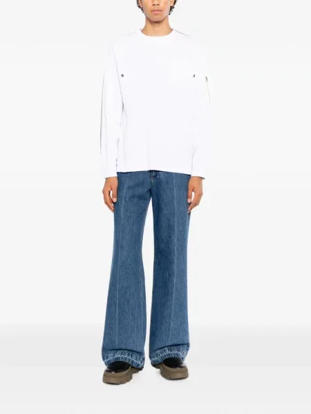 Lung tricou Sacai alb