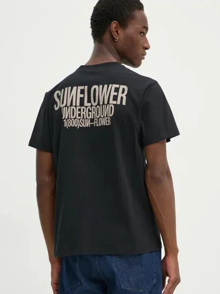 Sunflower tricou din barbati cu imprimeu negru