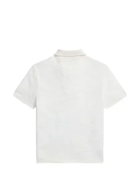 Matlasat tricou polo Polo Ralph Lauren cu decolteu rotund cu autograf roșu