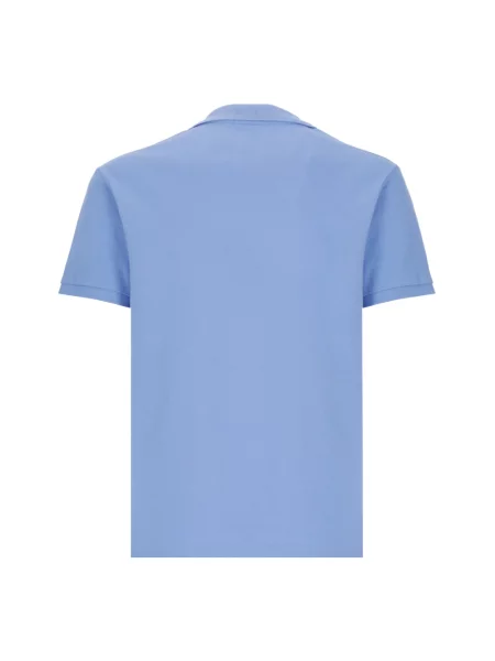 Lniana koszulka polo Polo Ralph Lauren niebieska