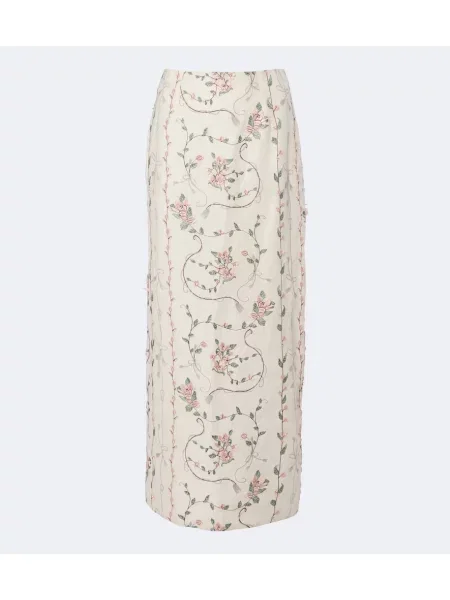 Fusta maxi Agua By Agua Bendita de in cu model floral alb