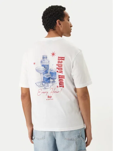 HUGO Tricou Nucavo alb