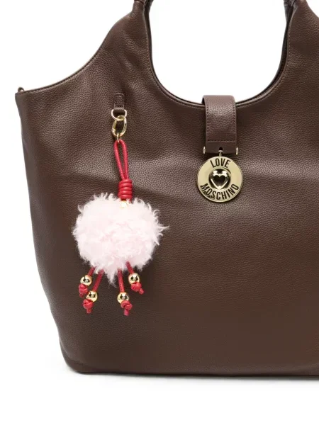 Висулка Love Moschino с автограф кафяво
