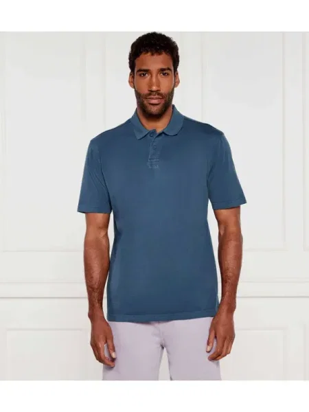 BOSS Orange polo de bleumain neted albastru