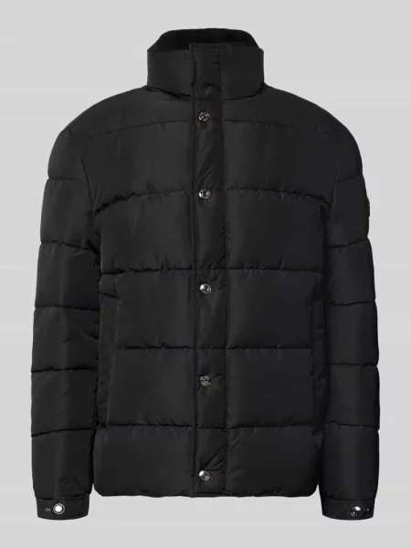 Kurtka pikowana o kroju regular fit z detalem z logo model Newton' Joop! Collection czarna