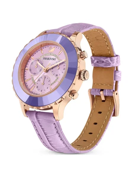 Zegarek Swarovski skórzany fioletowy