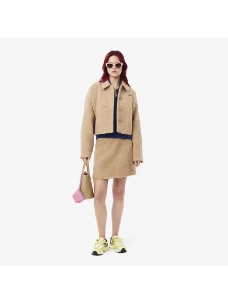 Lacoste Kaszmirowy Sweter Z Kołnierzykiem Polo 3D granatowa