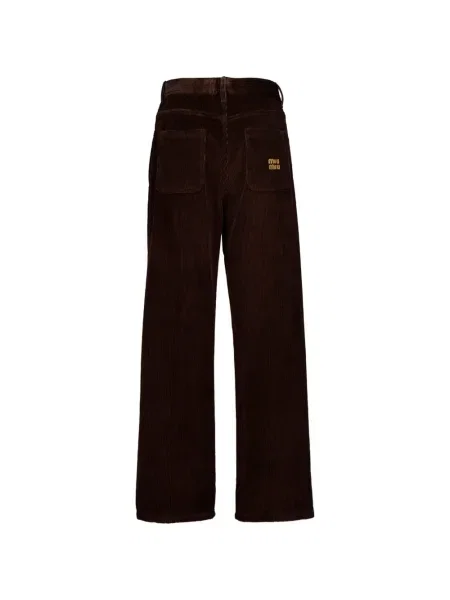 Pantaloni Miu Miu de catifea cord maro