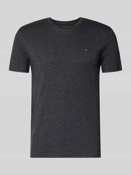 T-shirt o kroju slim fit z mieszanki bawełny model ‘JASPE HERITAGE’ Tommy Jeans czarna