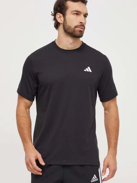 Тениска за трениране adidas Performance TR-ES черно с изчистен дизайн