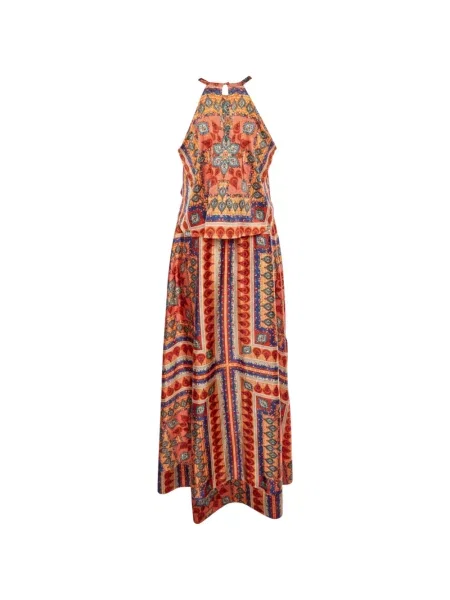 Rochie maxi Torn By Ronny Kobo cu model floral cu imagine portocaliu
