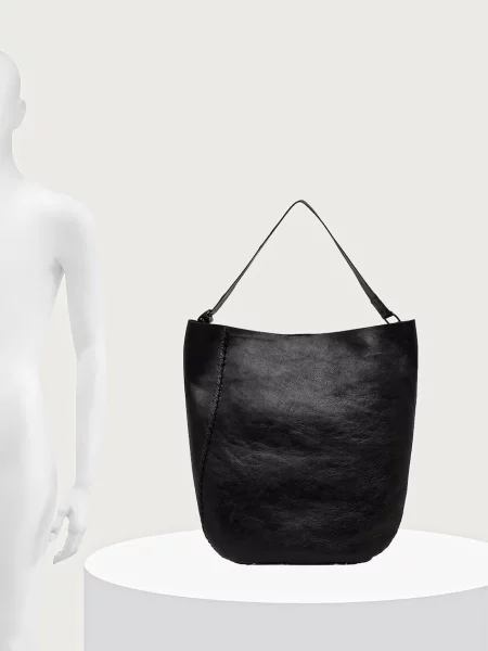 AllSaints чанта crossbody дамска от кожа ESME черно