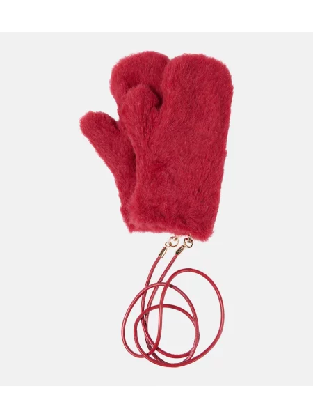 Volnene rokavice Max Mara rdeča