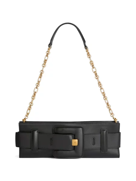 Geantă plic Balmain din piele negru