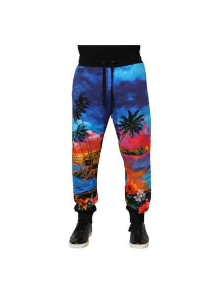Joggery Dolce And Gabbana z nadrukiem niebieskie