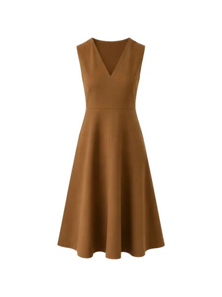 Rochie midi Max Mara fără mâneci în linie A maro