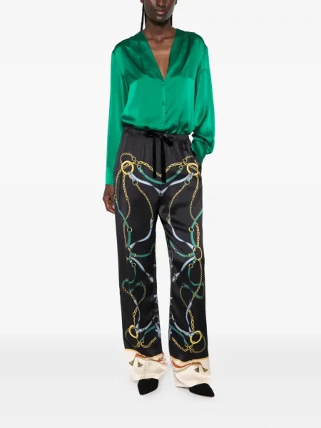 Pantaloni Forte_forte cu imagine negru
