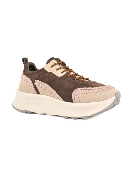Sneakersy Mou skórzane brązowe