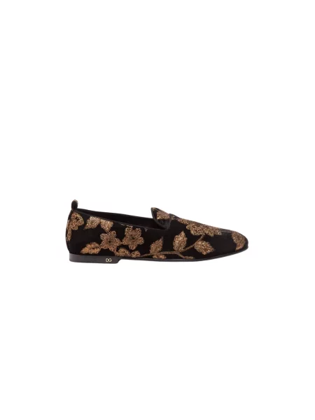 Haftowane półbuty Dolce And Gabbana czarne